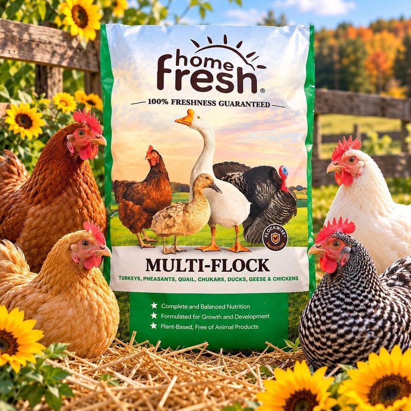 Home Fresh multi-flock feed poster